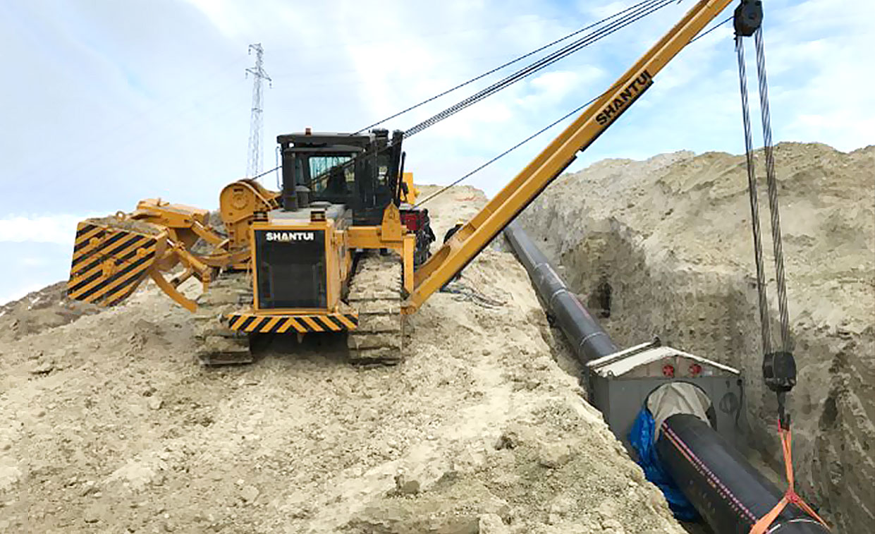 O assentador de tubos SP90Y para assentamento de gasoduto de gás natural na Turquia